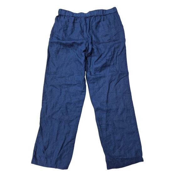 NWT St. Tropez West 100% Linen Drawstring Pants Blue Sz M - Picture 6 of 6